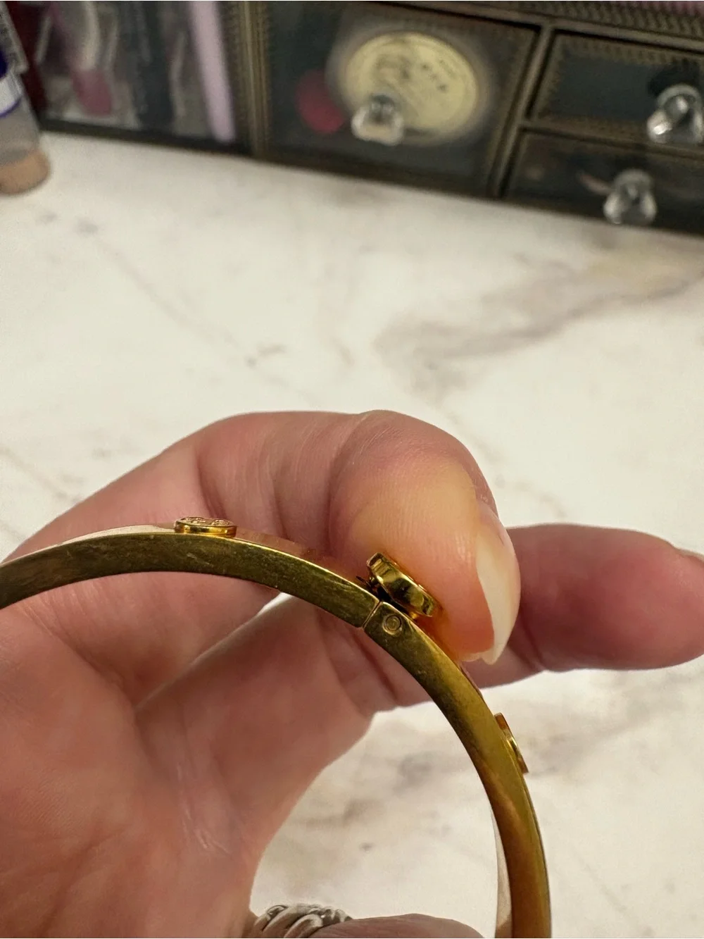 Tory Burch Gold Logo Bangle Bracelet